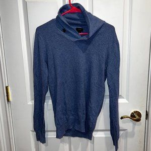 Men's xs J Crew Blue Turtleneck Sweater with Button
